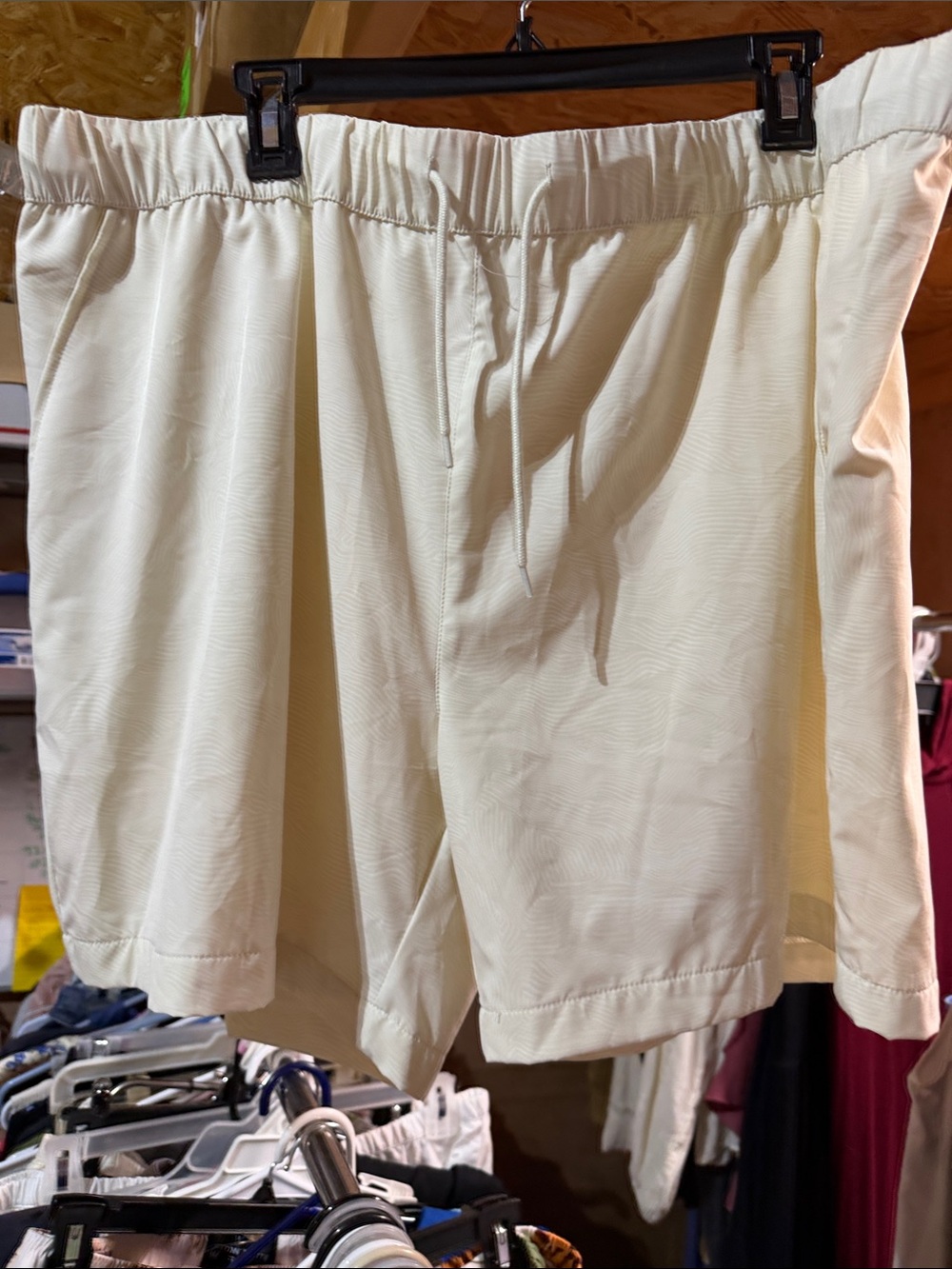Original Use Men's Cream Drawstring Athletic Shorts